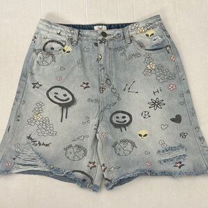 Graphic Denim Women's Shorts size large